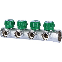 Коллекторы хромированные регулирующие (кран-букса 90°)